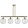Athens Deco Swirl 8" 4 Light 48" LED Island Light - Brass - Clea
