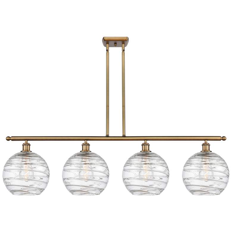 Image 1 Athens Deco Swirl 8" 4 Light 48" LED Island Light - Brushed Brass