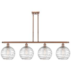 Athens Deco Swirl 8" 4 Light 48" LED Island Light - Copper  - Cle Athens Deco Swirl 8" 4 Light 48" LED Island Light - Copper  - Cle