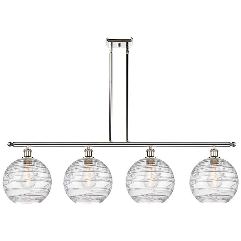 Image 1 Athens Deco Swirl 8" 4 Light 48" LED Island Light - Polished Nick
