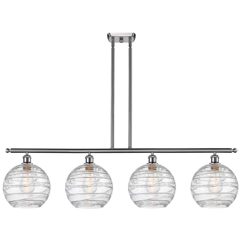 Image 1 Athens Deco Swirl 8" 4 Light 48" LED Island Light - Satin Nickel
