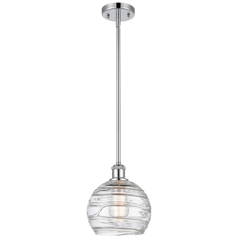 Image 1 Athens Deco Swirl 8" LED Mini Pendant - Polished Chrome - Clear Deco S