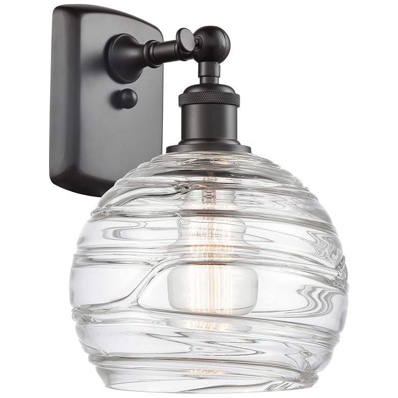 Image 1 Athens Deco Swirl 8" LED Sconce - Bronze Finish - Swirl Shade