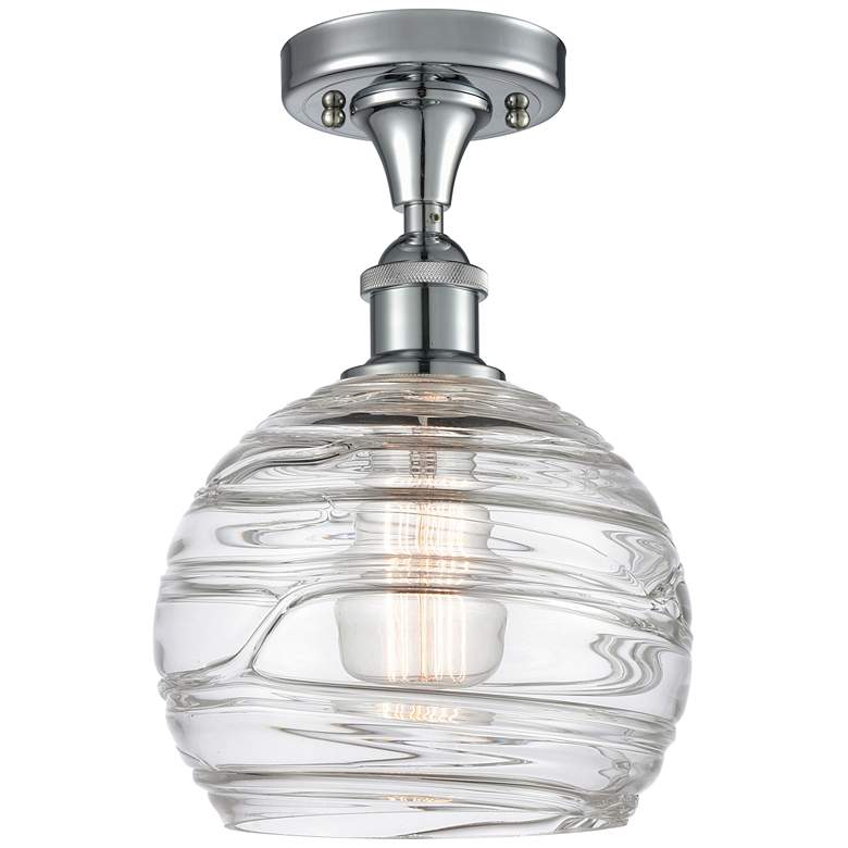 Image 1 Athens Deco Swirl 8" LED Semi-Flush Mount - Chrome - Clear Deco Swirl