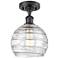Athens Deco Swirl 8" LED Semi-Flush Mount - Matte Black - Clear Deco