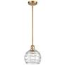 Athens Deco Swirl 8" Wide Satin Gold LED Mini Pendant