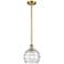 Athens Deco Swirl 8" Wide Satin Gold LED Mini Pendant