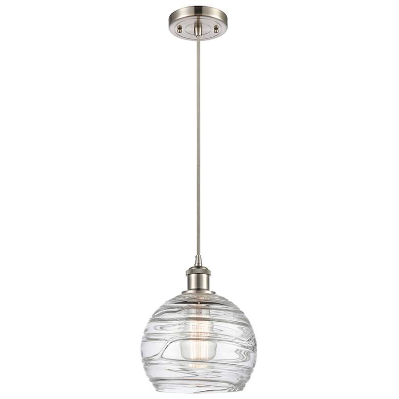 Image 1 Athens Deco Swirl 8"W Brushed Satin Nickel LED Mini Pendant