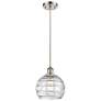 1_Athens Deco Swirl 8"W Brushed Satin Nickel LED Mini Pendant