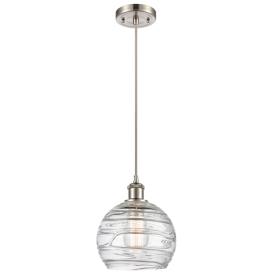 Athens Deco Swirl 8"W Brushed Satin Nickel LED Mini Pendant Athens Deco Swirl 8"W Brushed Satin Nickel LED Mini Pendant