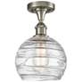 1_Athens Deco Swirl 8"W Nickel Ceiling Light with Clear Shade