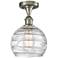 Athens Deco Swirl 8"W Nickel Ceiling Light with Clear Shade