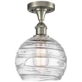 Athens Deco Swirl 8"W Nickel Ceiling Light with Clear Shade Athens Deco Swirl 8"W Nickel Ceiling Light with Clear Shade