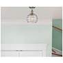 2_Athens Deco Swirl 8"W Nickel Ceiling Light with Clear Shade more views