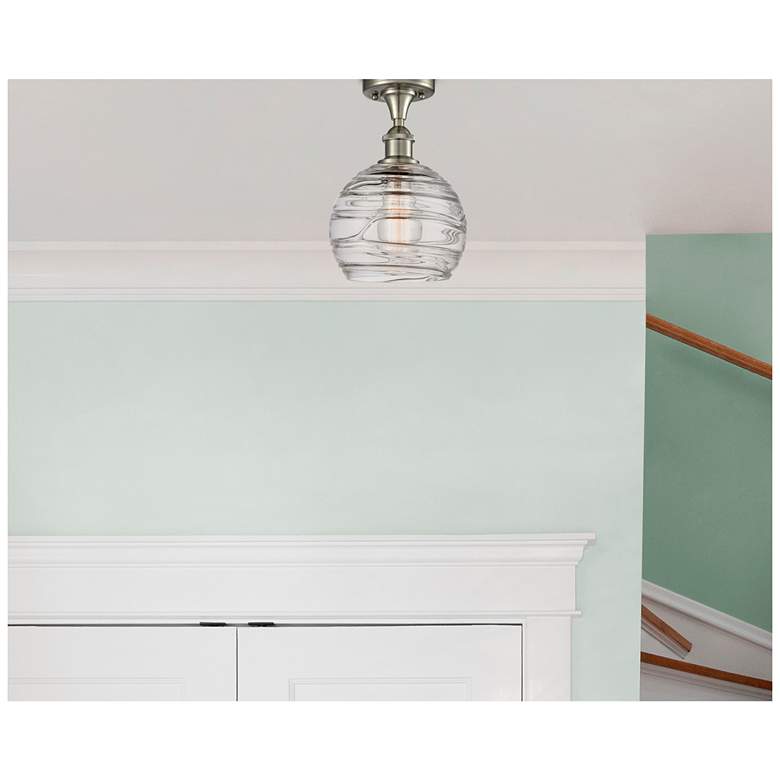 Image 2 Athens Deco Swirl 8" LED Semi-Flush - Satin Nickel - Clear Deco Swirl more views