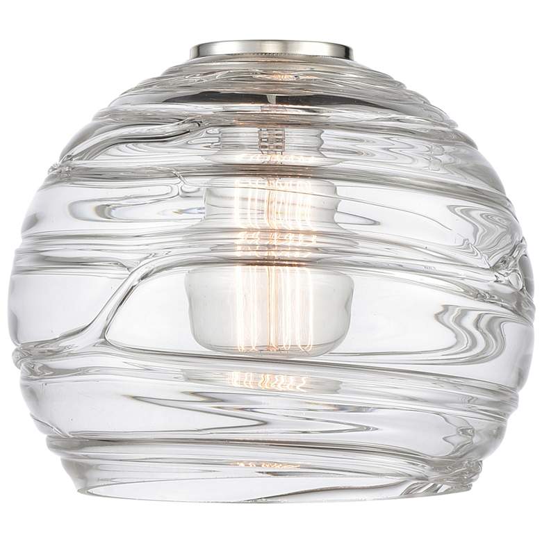 Image 4 Athens Deco Swirl 8" LED Semi-Flush - Satin Nickel - Clear Deco Swirl more views