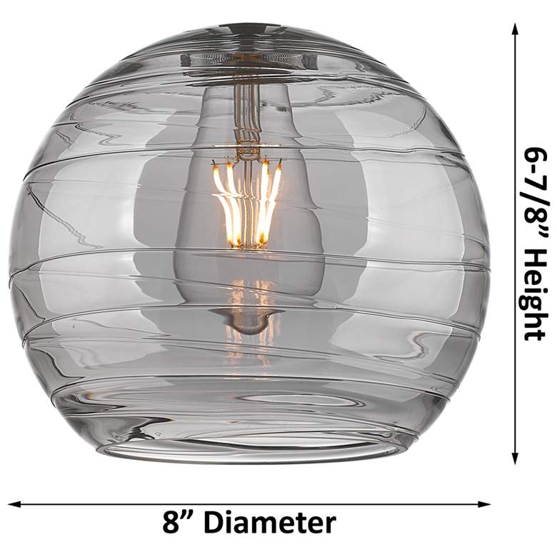 Image 5 Athens Deco Swirl 8" LED Semi-Flush - Satin Nickel - Clear Deco Swirl more views
