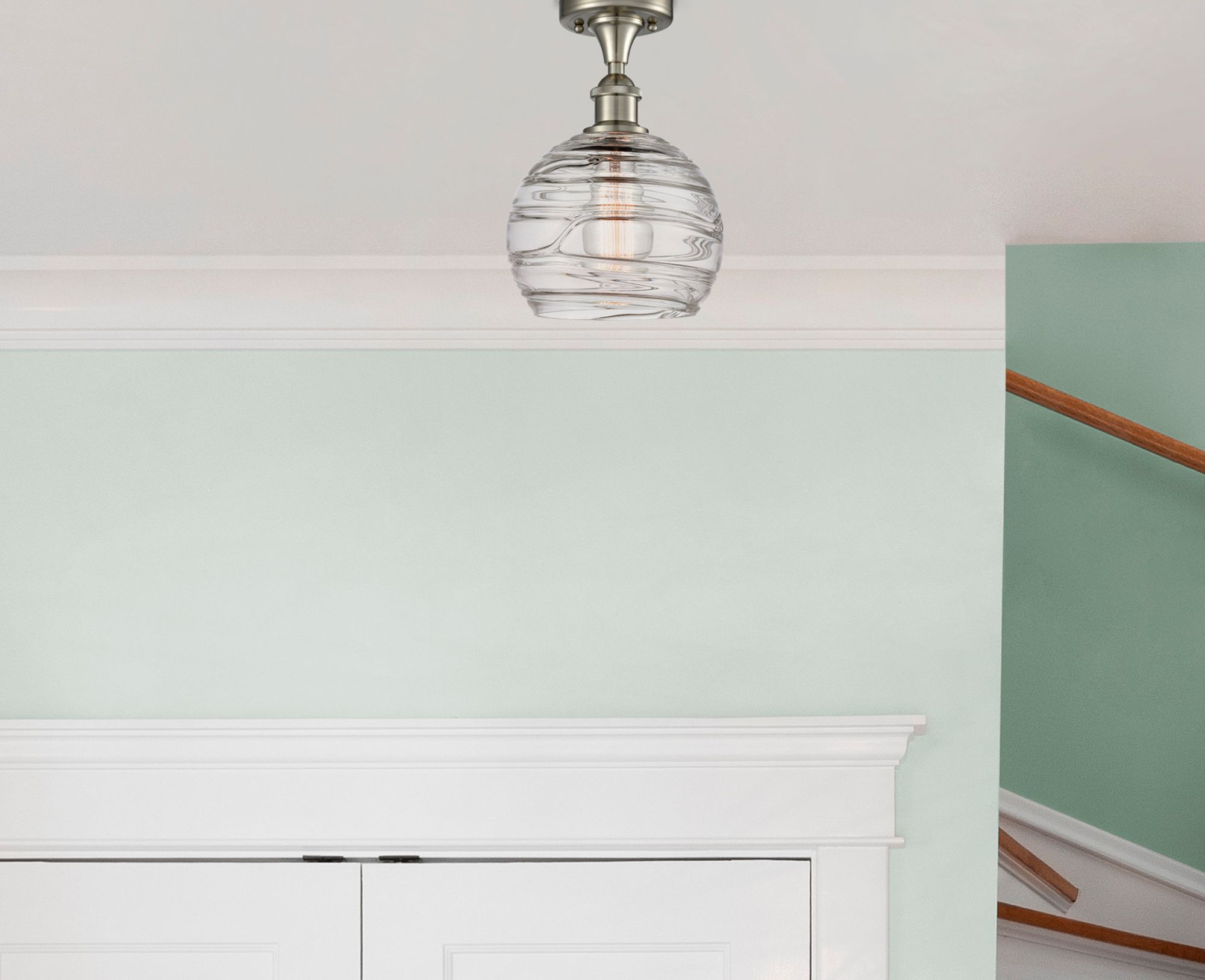 Image 2 Athens Deco Swirl 8" Semi-Flush Mount more views