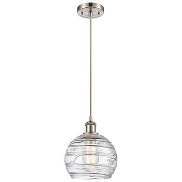 Athens Deco Swirl 8"W Brushed Satin Nickel LED Mini Pendant