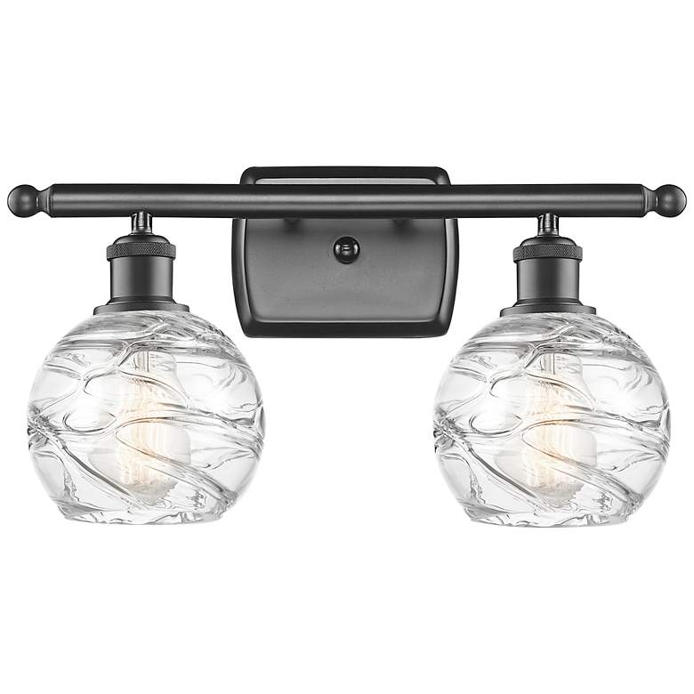 Image 1 Athens Deco Swirl 9 1/2" High Bronze 2-Light Wall Sconce
