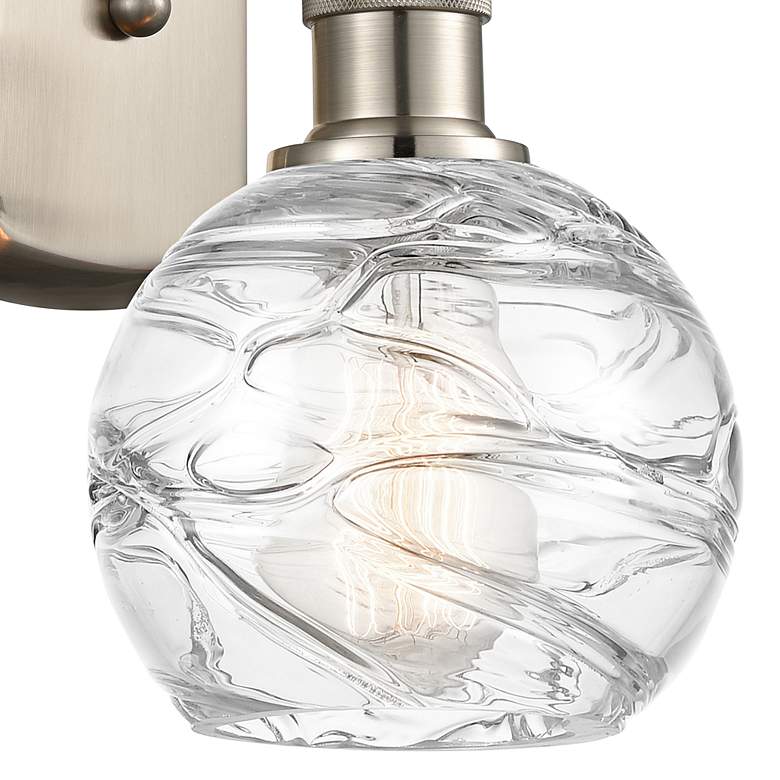 Image 2 Athens Deco Swirl 9 1/2" High Satin Nickel LED Wall Sconce more views