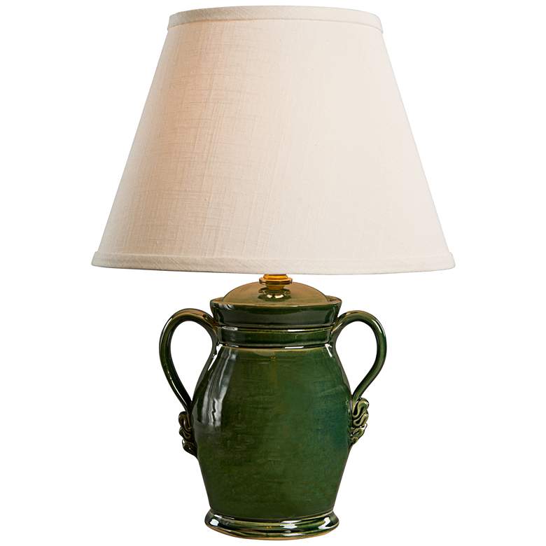 Image 1 Athens Sage Gloss Ceramic Accent Table Lamp