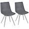 Athens Vintage Gray Faux Leather Dining Chair Set of 2