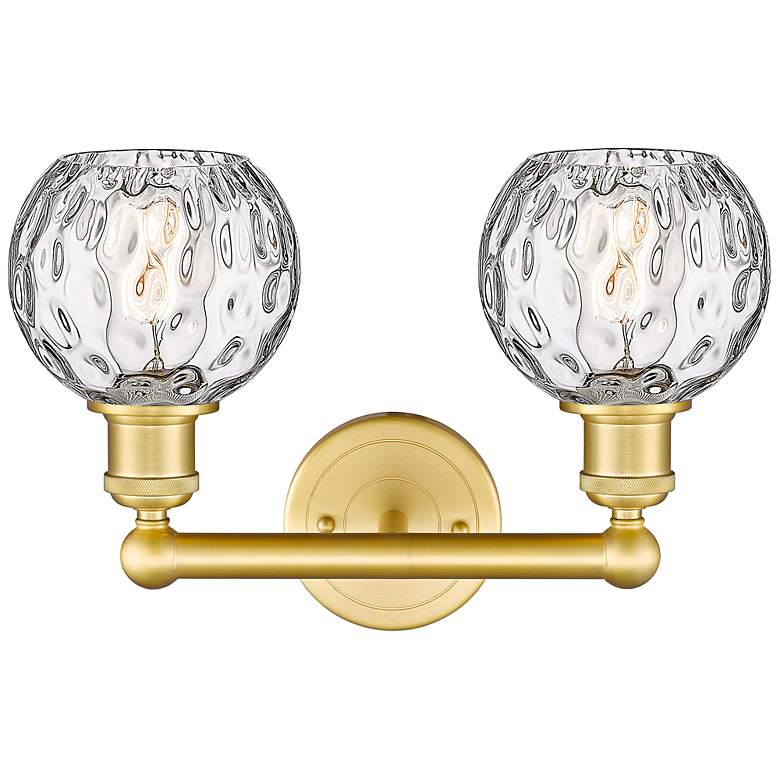 Image 3 Athens Water Glass 10 1/2"H Satin Gold 2-Light Wall Sconce more views
