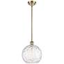 Athens Water Glass 10" LED Mini Pendant - Antique Brass - Clear Water