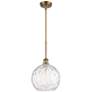 1_Athens Water Glass 10" LED Mini Pendant - Brushed Brass - Clear Water