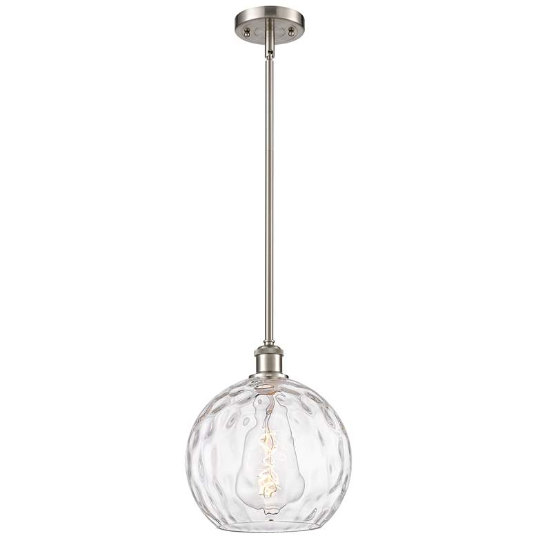 Image 1 Athens Water Glass 10 inch LED Mini Pendant - Brushed Satin Nickel - Clear