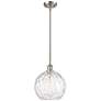 Athens Water Glass 10" LED Mini Pendant - Brushed Satin Nickel - Clear