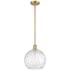 Athens Water Glass 10" LED Mini Pendant - Satin Gold - Clear Water Gla