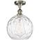 Athens Water Glass  10" LED Semi-Flush Mount - Satin Nickel - Clear