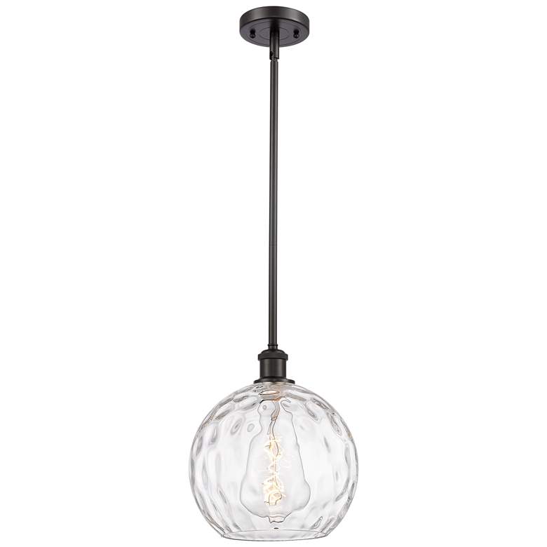 Image 1 Athens Water Glass 10" Mini Pendant - Oil Rubbed Bronze - Clear Water
