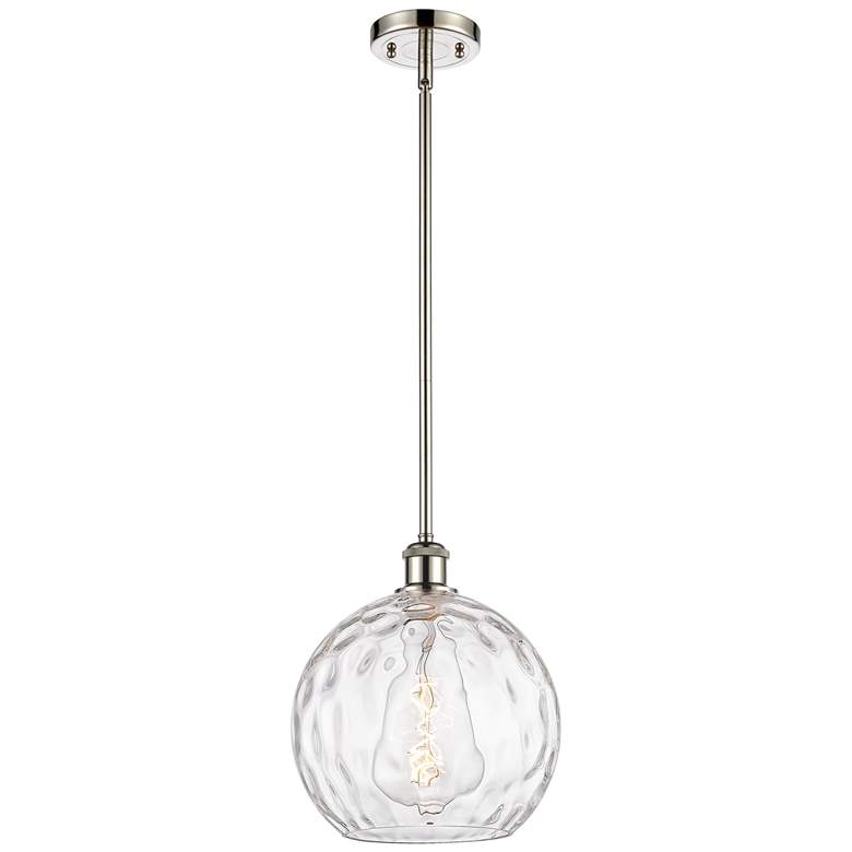 Image 1 Athens Water Glass 10" Mini Pendant - Polished Nickel - Clear Water Gl