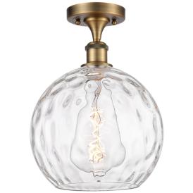 Athens Water Glass  10" Semi-Flush Mount - Brass - Clear Water Glass Athens Water Glass  10" Semi-Flush Mount - Brass - Clear Water Glass