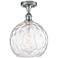Athens Water Glass 10" Semi-Flush Mount - Chrome - Clear Water Glass