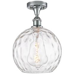 Athens Water Glass 10" Semi-Flush Mount - Chrome - Clear Water Glass