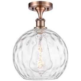 Athens Water Glass  10" Semi-Flush Mount - Copper - Clear Water Glass Athens Water Glass  10" Semi-Flush Mount - Copper - Clear Water Glass