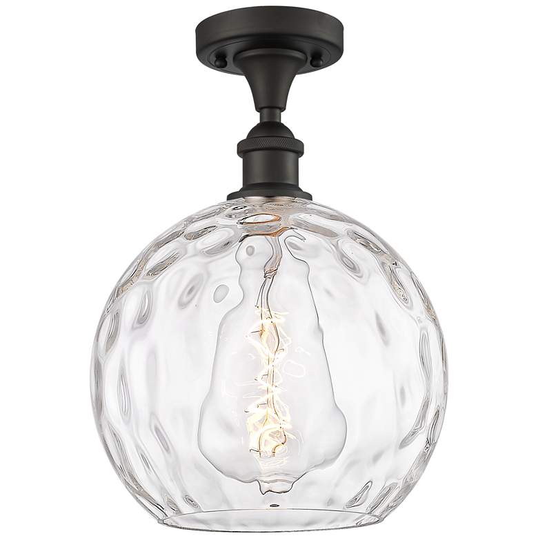Image 1 Athens Water Glass 10" Semi-Flush Mount - Oil Rubbed Bronze - Clear