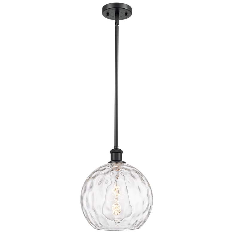 Image 1 Athens Water Glass 10" Wide Matte Black LED Mini Pendant