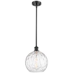Athens Water Glass 10" Wide Matte Black LED Mini Pendant