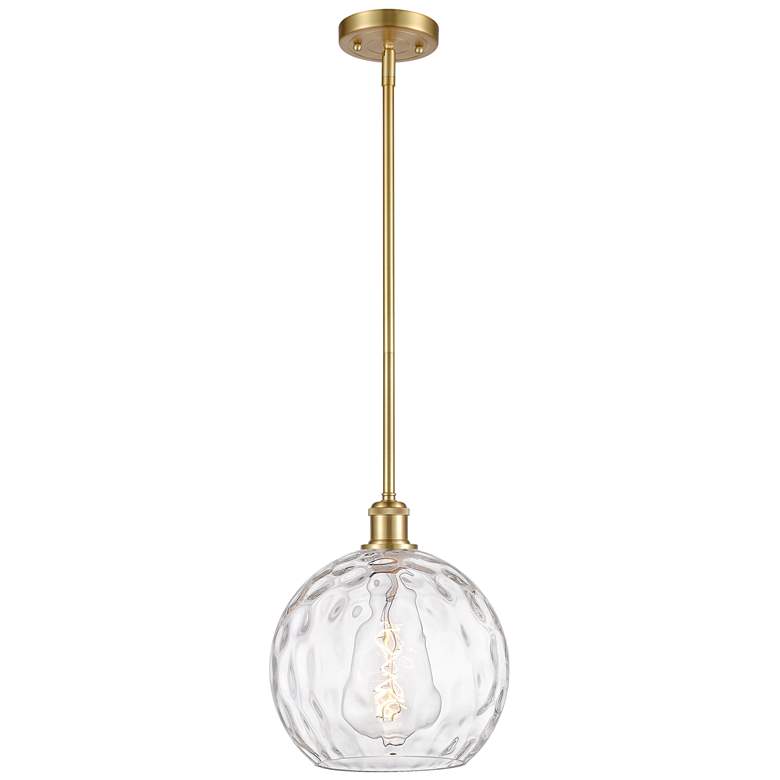 Image 1 Athens Water Glass 10" Wide Satin Gold Mini Pendant