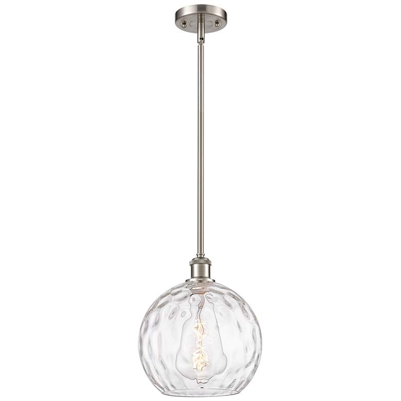 Image 1 Athens Water Glass 10" Wide Satin Nickel LED Mini Pendant
