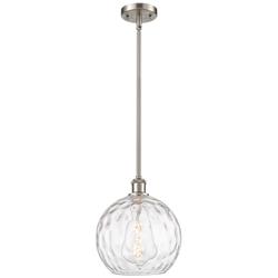 Athens Water Glass 10" Wide Satin Nickel LED Mini Pendant
