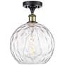 Athens Water Glass  10" LED Semi-Flush Mount - Black Brass - Clear