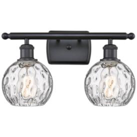 Athens Water Glass 11" High Matte Black 2-Light Wall Sconce Athens Water Glass 11" High Matte Black 2-Light Wall Sconce