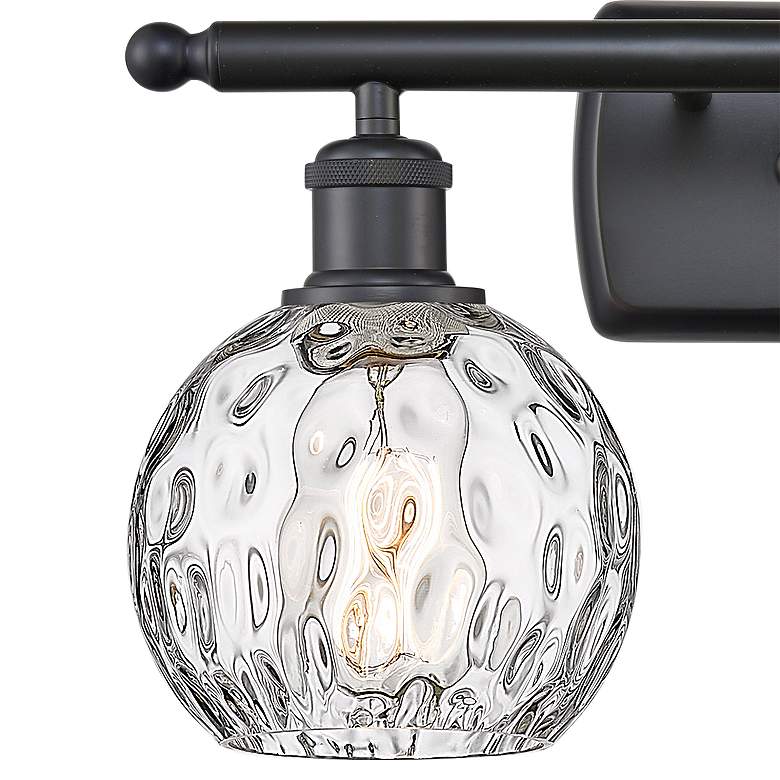 Image 2 Athens Water Glass 11" High Matte Black 2-Light Wall Sconce more views