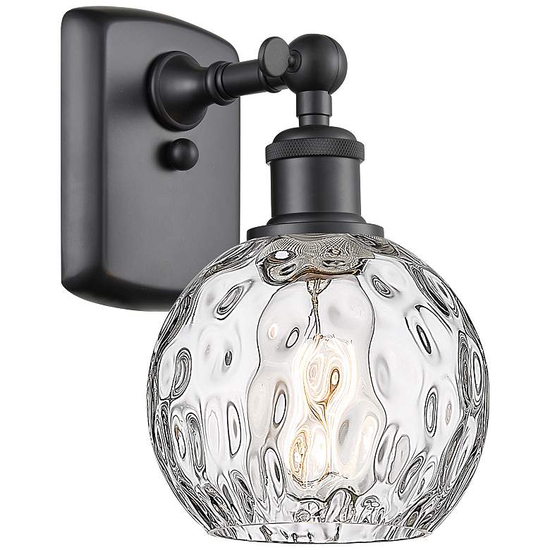 Image 1 Athens Water Glass 11" High Matte Black Wall Sconce